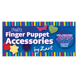 Zart Felt Finger Puppet Accessories Pack of 255 pre-cut shapes in assorted colours