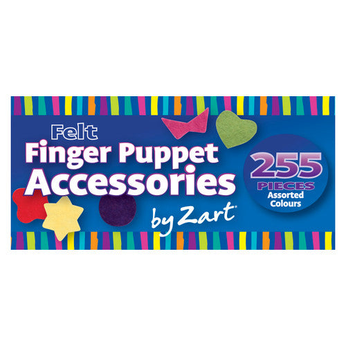 Zart Felt Finger Puppet Accessories Pack of 255 pre-cut shapes in assorted colours