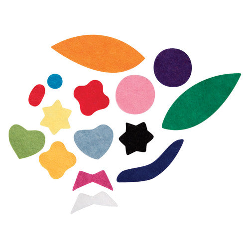 Assorted pre-cut felt shapes including ears, eyes, noses and bow ties