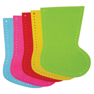 Zart felt stockings in assorted colours, pack of 20, each measuring 14cm x 20cm