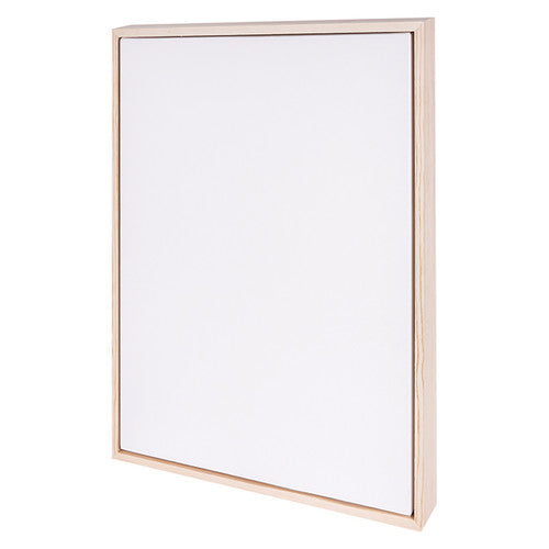 Zart floating wooden box canvas 50.8 x 76.2cm with natural pine frame and triple-primed cotton duck surface