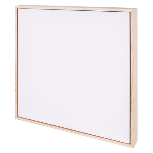 Zart 76.2x76.2cm floating wooden box canvas with natural pine frame and staple-free cotton duck surface, shown face-on