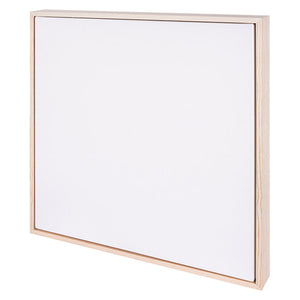 Zart 76.2x76.2cm floating wooden box canvas with natural pine frame and staple-free cotton duck surface, shown face-on
