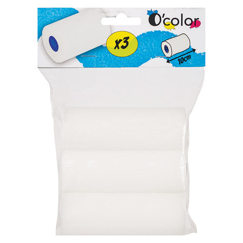 Zart Foam Roller Refills 100mm Pack of 3. Zart 100mm foam roller refills, pack of 3, shown on a white background