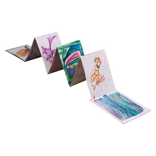 Pack of 10 Zart fold-out journals stacked together
