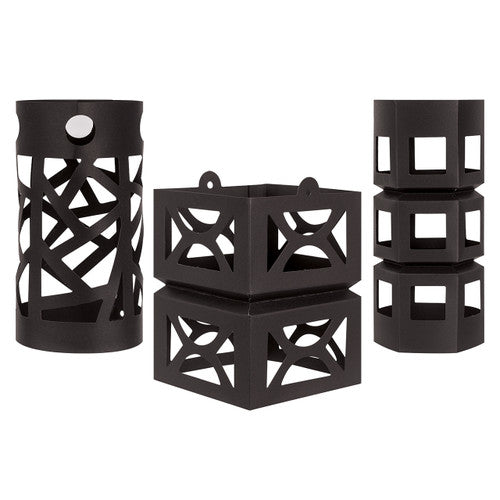Zart Giant Lantern Kit pack of 16 black lanterns with assorted designs