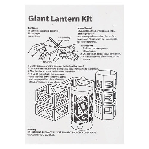 Zart Giant Lantern Kit packaging showing 16-piece craft set