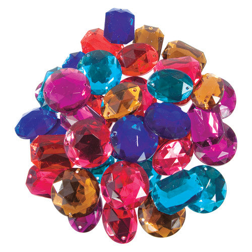 Zart Giant Sew-On Jewels showing assorted brightly coloured 24mm jewels from the pack of 40