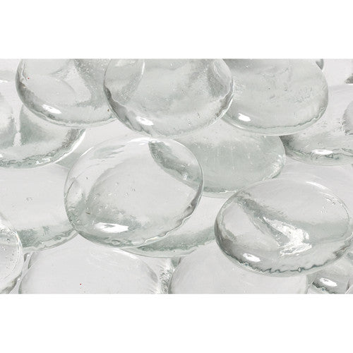 Close-up of a single clear Zart glass stone showing its smooth rounded surface