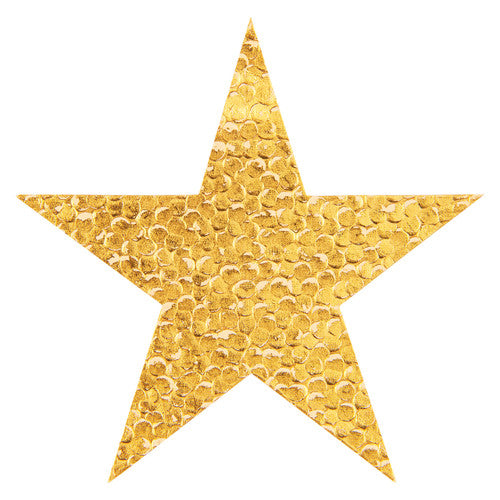 Zart Handmade Paper Stars Christmas Colours Pack of 100. Close-up of 10cm 5-point handmade paper star showing natural paper texture.