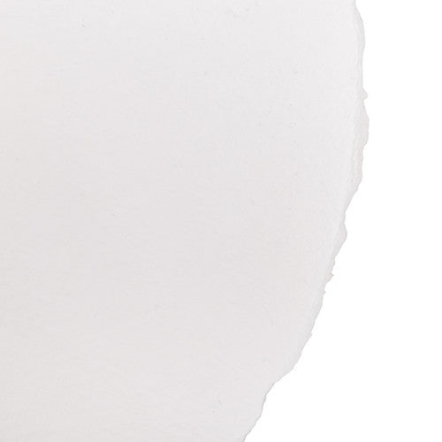 Zart Handmade Watercolour Paper Round 31cm Pack of 10. Close-up of Zart 300gsm recycled cotton watercolour paper surface showing rough tooth texture.