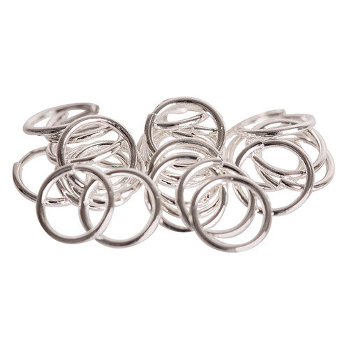 Close-up of Zart 8mm stainless steel jump rings showing ring size and finish