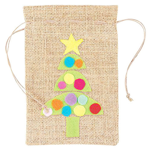 Group of 10 plain jute bags laid flat ready for decorating
