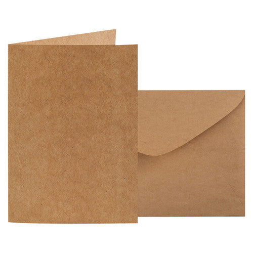 Zart Kraft Cards and Envelopes Pack of 20. Zart kraft paper blank cards and envelopes pack of 20 on a white background