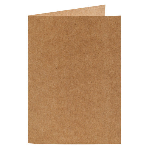 Zart Kraft Cards and Envelopes Pack of 20. Front view of a folded Zart kraft card measuring 120mm x 170mm