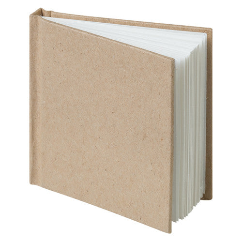 Zart Kraft Mini Notebooks Pack of 12. Close-up of natural Kraft paper cover on a Zart mini notebook from the pack of 12