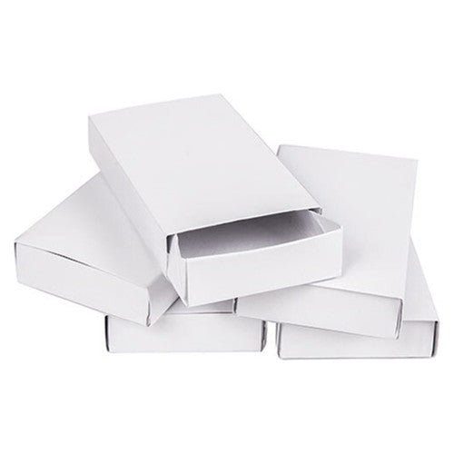 Zart large empty matchboxes pack of 5 in 300gsm white cardstock