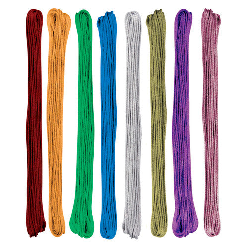 Zart metallic thread assorted pack of 24 hanks in 8 colours