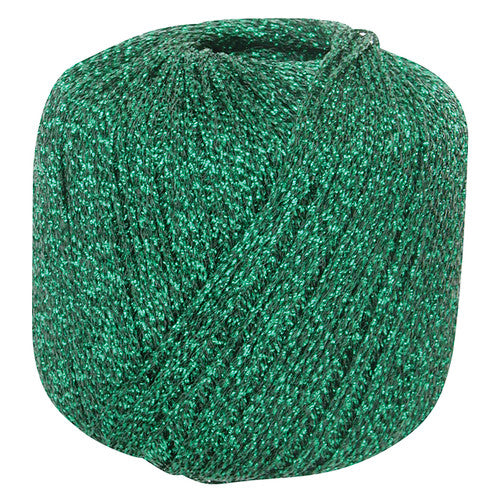 Zart Metallic Yarn Emerald 20g. Zart Metallic Yarn in Emerald green, 20g ball with wool and metallic fibre blend.