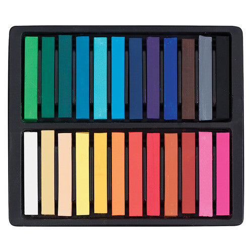 Close-up of Mungyo soft pastel sticks in assorted colours, 10mm x 66mm size