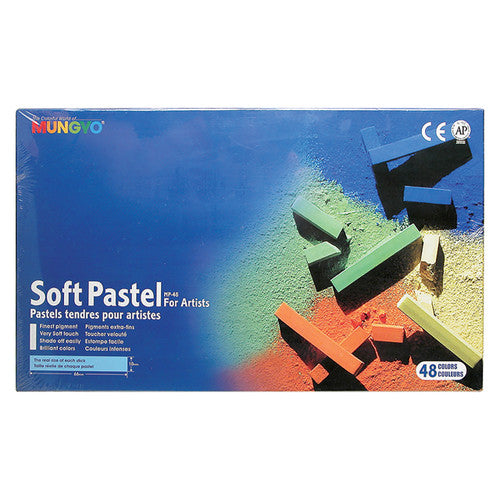 Zart Mungyo Soft Pastels assorted pack of 48 laid out in rows showing full colour range