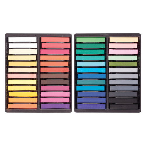Close-up of individual Mungyo soft pastel sticks showing pigment quality and dimensions