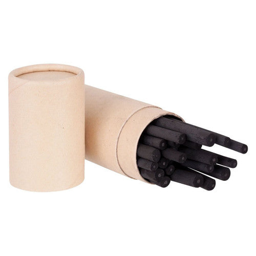 Zart Natural Charcoal sticks 5-7mm thick pack of 25 fanned out on a white surface