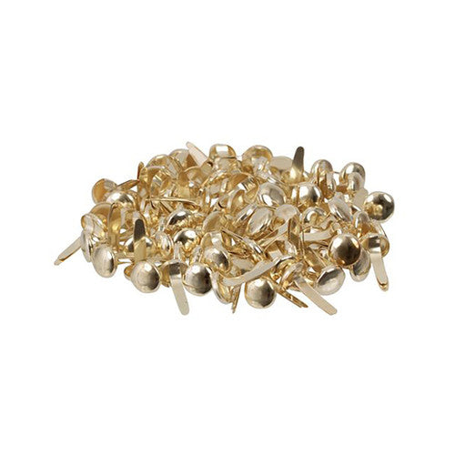Zart Paper Fasteners 11mm Pack of 100. Close-up of Zart 11mm paper fasteners with self-piercing points, suitable for office and craft use.