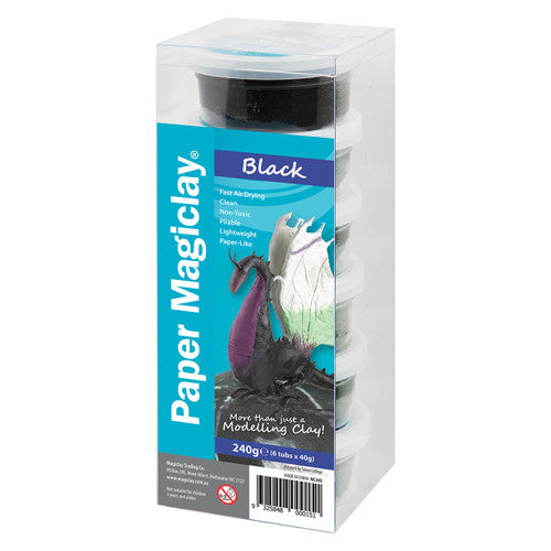 Zart Paper Magiclay black air-drying clay 240g pack of 6 front view