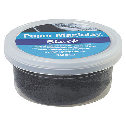 Close-up of Zart Paper Magiclay black clay texture showing soft and elastic material