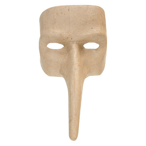 Zart papier mache full-face bird mask approximately 25 x 18cm with elastic, undecorated and ready to paint