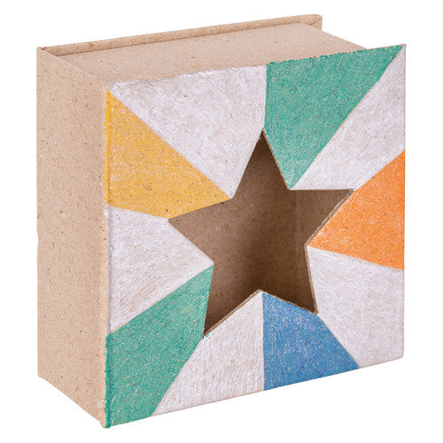 Side view of Zart Papier Mache Star Box showing 43mm depth
