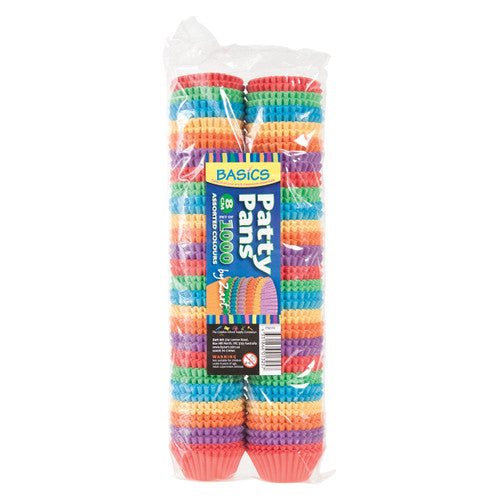 Zart assorted coloured paper patty pans spread out showing variety of colours