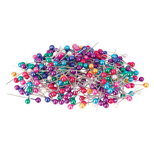Zart Pearl Headed Pins Assorted Colours Pack of 1000. Zart pearl headed pins in assorted colours, 25mm, pack of 1000 in resealable container.