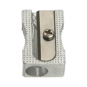Zart Pencil Sharpener Metal Single. Zart single-hole metal pencil sharpener with durable metal casing, SKU CSPN905.