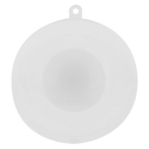 Zart clear plastic ball with cut-out opening, 80mm diameter, front view