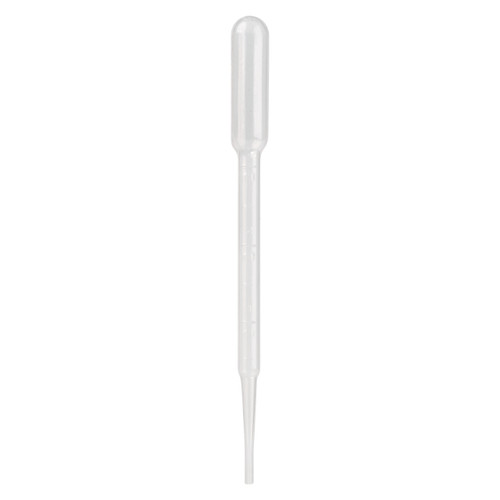 Zart Plastic Paint Pipettes 3ml Pack of 10. Close-up of soft plastic Zart paint pipette showing 0.5ml graduation scale and fine dispensing tip.