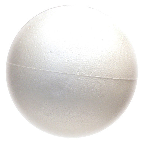 Zart white polystyrene craft ball 125mm diameter on a plain background