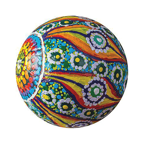 Close-up of a single 75mm Zart poly ball showing smooth white surface suitable for painting and decoration