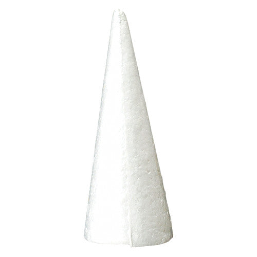 Zart 20cm white polystyrene cones, pack of 5, shown on a plain background