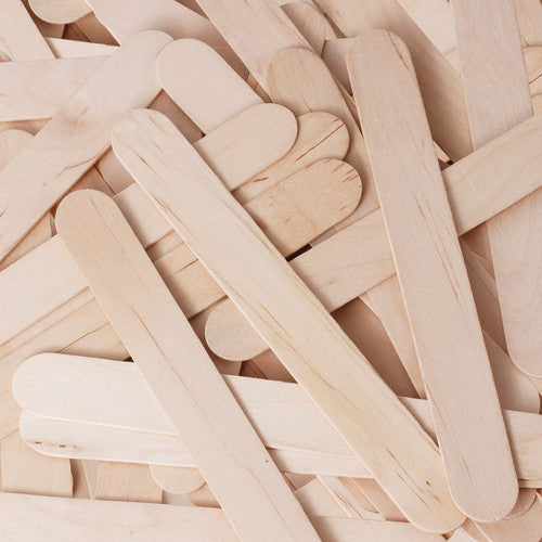 Zart natural giant popsticks 15cm pack of 100 fanned out on a white surface