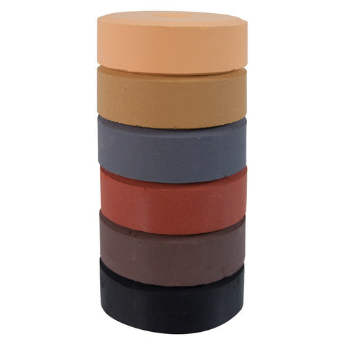 Zart Poster Colours Palette Refill Earth Set of 6. Zart earth-tone poster colour refill pucks, set of 6, each 44mm diameter.