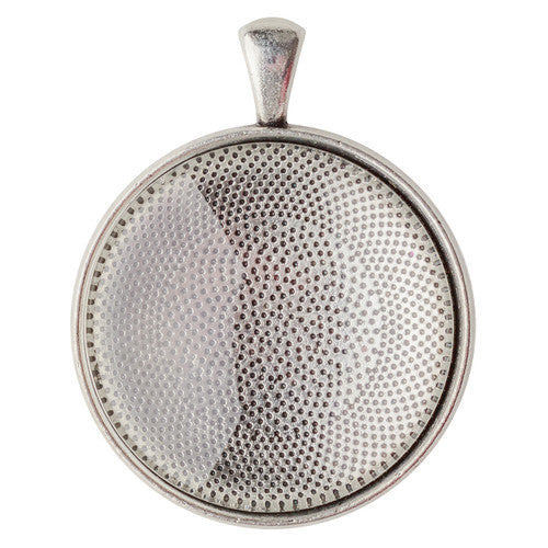 Zart round silver pendant cabochon settings pack of 30, 30mm diameter