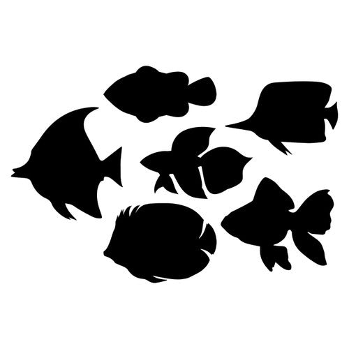 Zart Scratch Fish Pack of 24 showing all six pre-cut fish designs