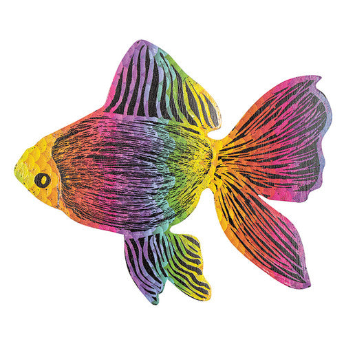 Zart Scratch Fish shapes assembled into a hanging mobile