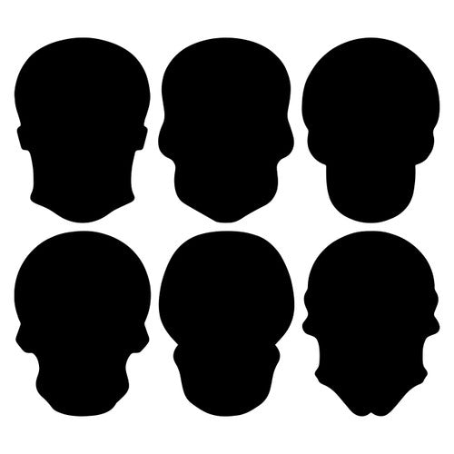 Zart Scratch Skulls Pack of 24 showing all six calavera skull designs