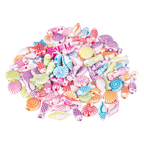 Zart Shell Beads 100g pack in a white ziplock bag