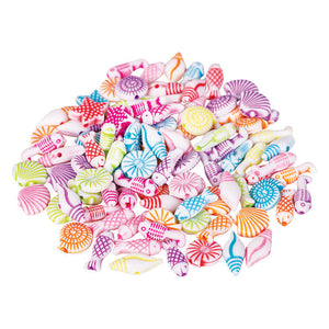 Zart Shell Beads 100g pack in a white ziplock bag
