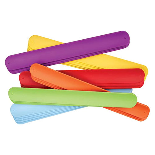Close-up of a snap-on silicone bracelet wrapping around a wrist