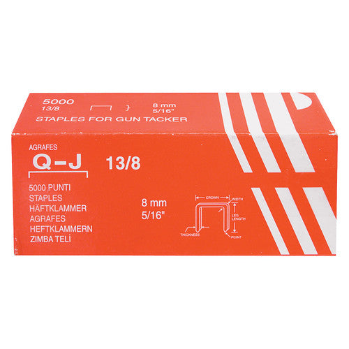 Zart Tacker Staples 13/8 with 8mm leg, pack of 5000, compatible with Rapid Tacker #13 Lightweight and Deluxe Medium Duty